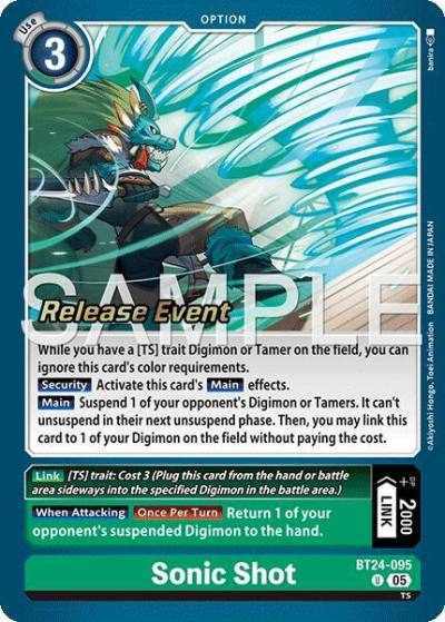 Sonic Shot BT24-095 U Time Stranger Release Event Cards Digimon card