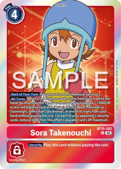 Sora Takenouchi BT15-082 R Exceed Apocalypse Digimon card