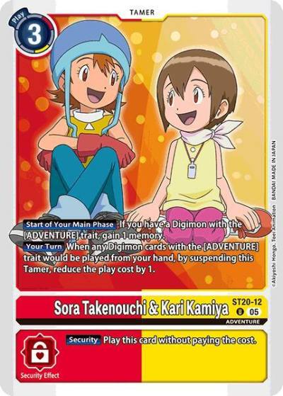 Sora Takenouchi and Kari Kamiya ST20-12 U Starter Deck 20: Protector of Light Digimon card