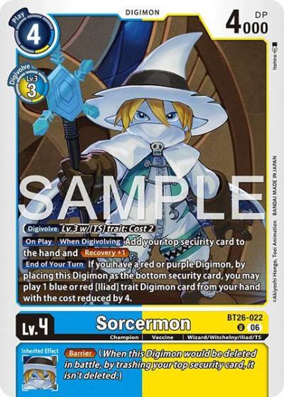 Sorcermon BT26-022 U Timeless Bonds Digimon card