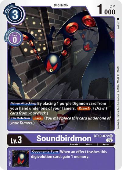 Soundbirdmon BT10-072 C Xros Encounter Digimon card