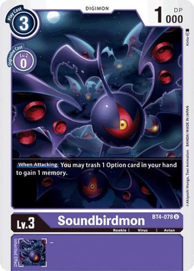 Soundbirdmon BT4-078 U Great Legend Digimon card