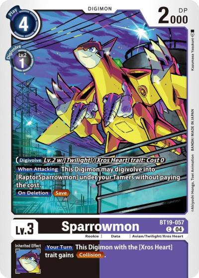 Sparrowmon BT19-057 C Release Special Booster 2.5 Digimon card