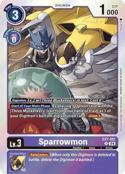 Sparrowmon EX7-051 R Digimon LIBERATOR Digimon card
