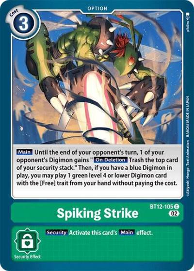 Spiking Strike BT12-105 C Across Time Digimon card