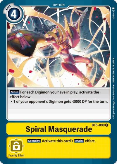 Spiral Masquerade BT5-099 U Battle of Omni Digimon card