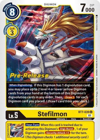 Stefilmon BT7-039 U Next Adventure Pre-Release Cards Digimon card