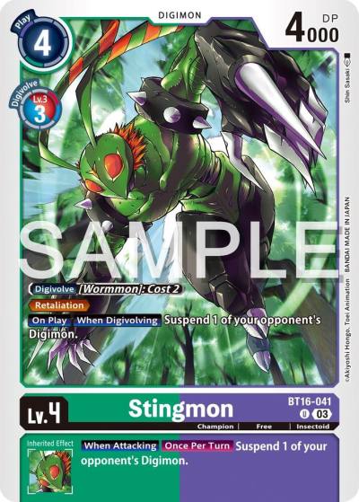 Stingmon BT16-041 U Beginning Observer Digimon card