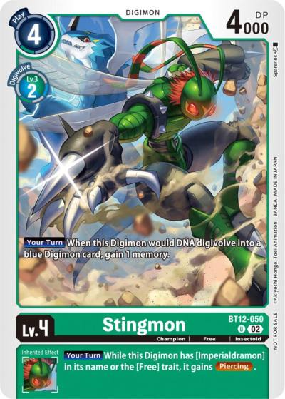 Stingmon NYCC 2023 Demo Deck BT12-050 U Digimon Demo Deck Exclusive Cards Digimon card