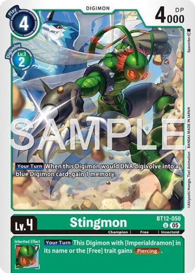 Stingmon Reprint BT12-050 U Advanced Booster Digimon Generation Digimon card