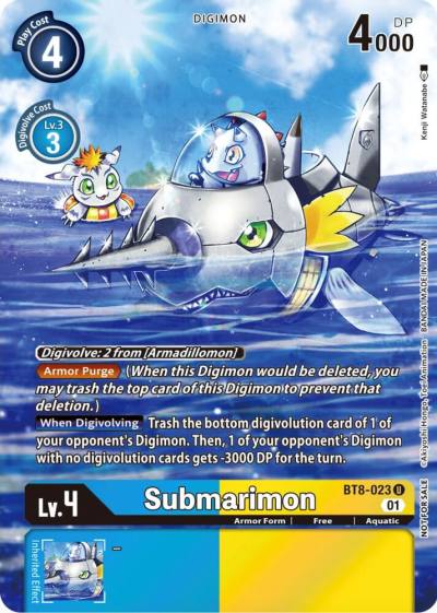 Submarimon Official Tournament Pack Vol9 BT8-023 U New Awakening Digimon card