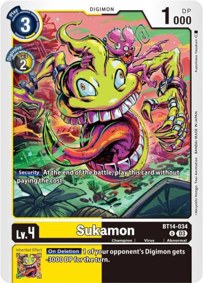 Sukamon BT14-034 U Blast Ace Digimon card