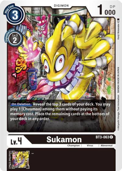 Sukamon BT3-063 C Release Special Booster 1.5 Digimon card