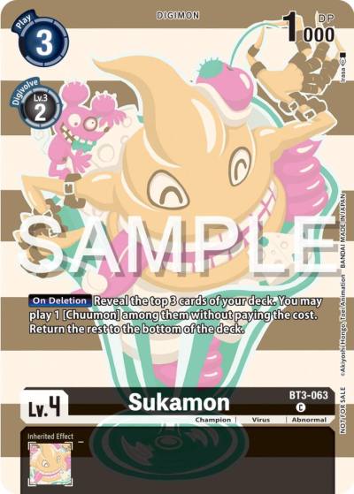 Sukamon Digimon Illustration Competition Pack 2023 BT3-063 C Release Special Booster 1.0 Digimon card