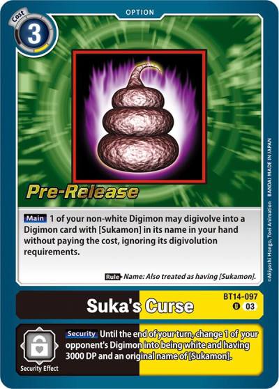Sukas Curse BT14-097 U Blast Ace Pre-Release Cards Digimon card