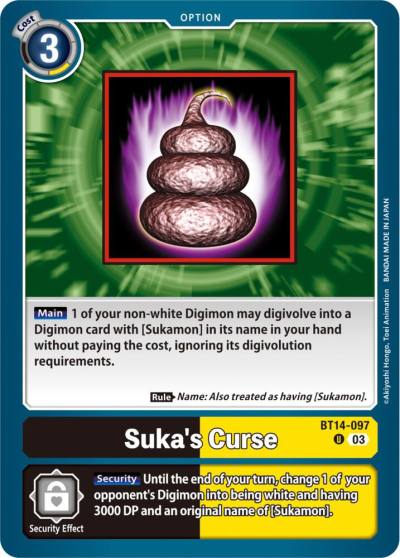 Sukas Curse BT14-097 U Blast Ace Digimon card