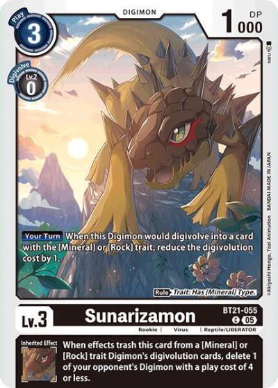 Sunarizamon BT21-055 C World Convergence Digimon card