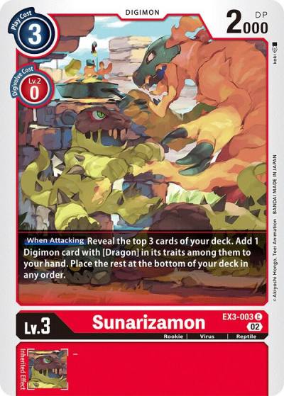 Sunarizamon EX3-003 C Draconic Roar Digimon card