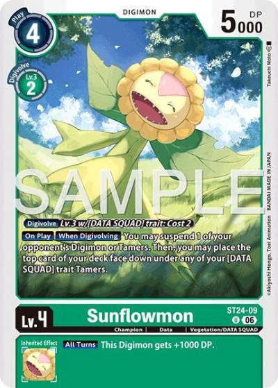 Sunflowmon ST24-09 U Starter Deck 24: Data Squad Digimon card