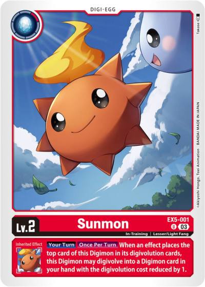 Sunmon EX5-001 U Animal Colosseum Digimon card