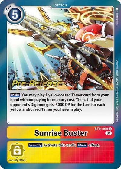 Sunrise Buster BT9-099 R X Record Pre-Release Cards Digimon card