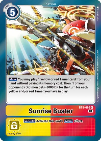 Sunrise Buster BT9-099 R X Record Digimon card