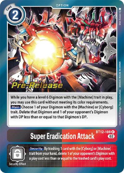 Super Eradication Attack BT12-108 R Across Time Pre-Release Cards Digimon card