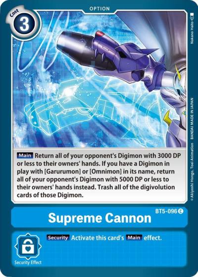 Supreme Cannon BT5-096 C Battle of Omni Digimon card