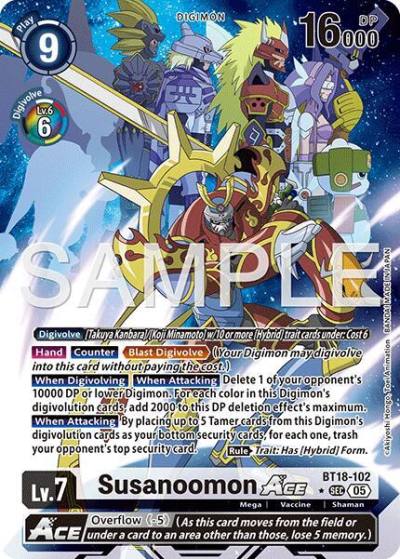 Susanoomon ACE Alternate Art BT18-102 SEC Advanced Booster Digimon Generation Digimon card