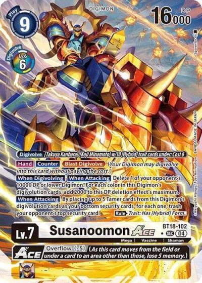 Susanoomon ACE Alternate Art BT18-102 SEC Release Special Booster 2.0 Digimon card