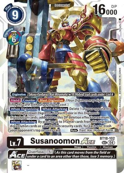 Susanoomon ACE BT18-102 SEC Release Special Booster 2.0 Digimon card