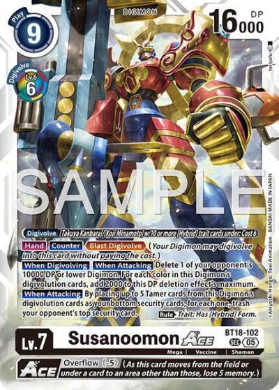 Susanoomon ACE Reprint BT18-102 SEC Advanced Booster Digimon Generation Digimon card
