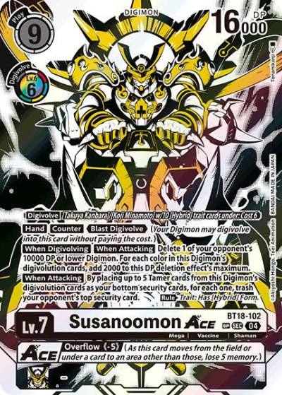 Susanoomon ACE Textured BT18-102 SEC Release Special Booster 2.0 Digimon card