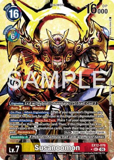 Susanoomon Alternate Art EX12-076 SEC Digital World Shambala Digimon card