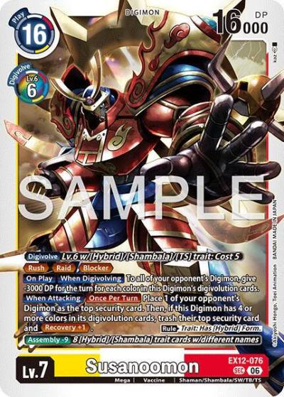 Susanoomon EX12-076 SEC Digital World Shambala Digimon card