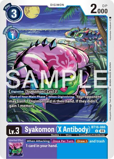 Syakomon X Antibody BT16-066 U Beginning Observer Digimon card