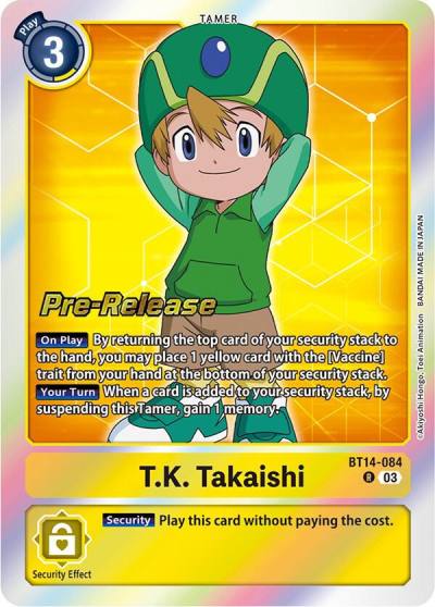 TK Takaishi BT14-084 R Blast Ace Pre-Release Cards Digimon card