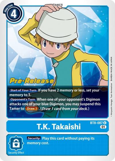 TK Takaishi BT8-087 U New Awakening Pre-Release Cards Digimon card