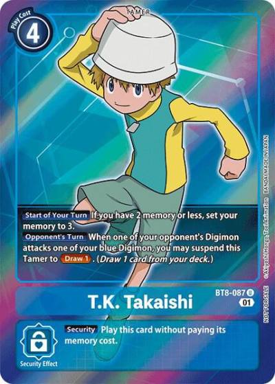 TK Takaishi Box Topper BT8-087 U New Awakening Digimon card
