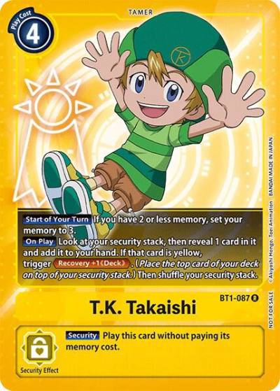 TK Takaishi Official Tournament Pack Vol3 BT1-087 R Release Special Booster 1.0 Digimon card