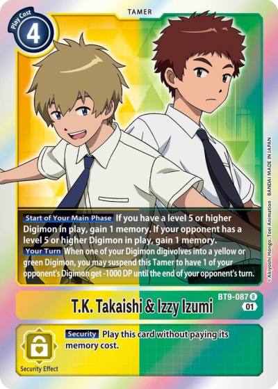 TK Takaishi and Izzy Izumi BT9-087 R X Record Digimon card