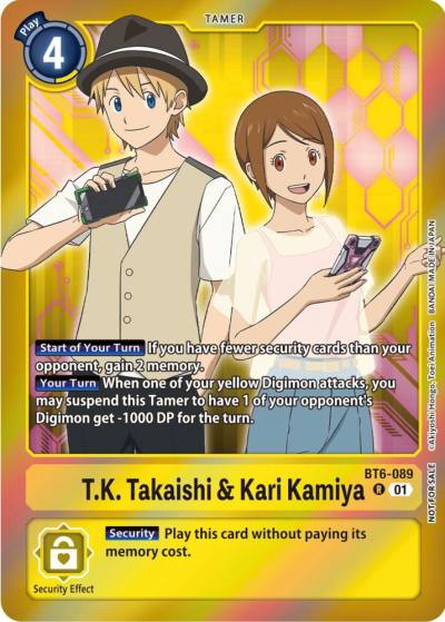 TK Takaishi and Kari Kamiya Event Pack 5 BT6-089 R Double Diamond Digimon card