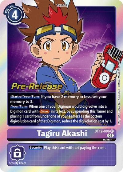 Tagiru Akashi BT12-096 R Across Time Pre-Release Cards Digimon card