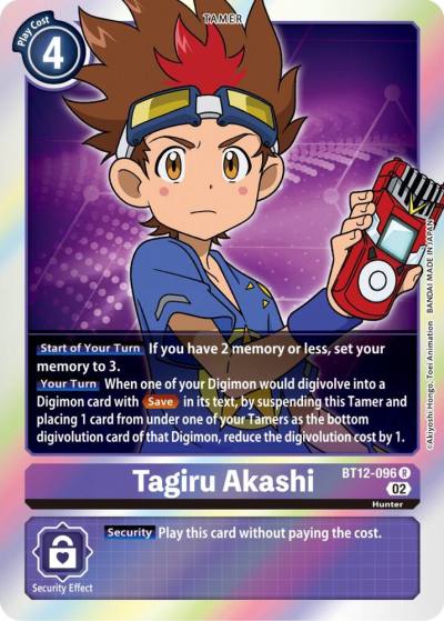 Tagiru Akashi BT12-096 R Across Time Digimon card