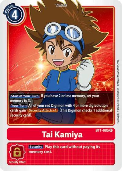 Tai Kamiya BT1-085 R Release Special Booster 1.0 Digimon card