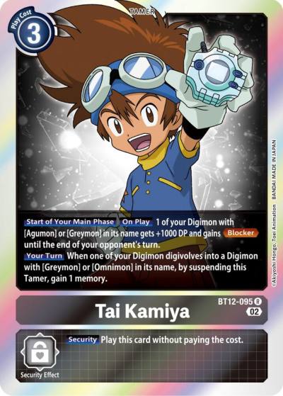 Tai Kamiya BT12-095 R Across Time Digimon card