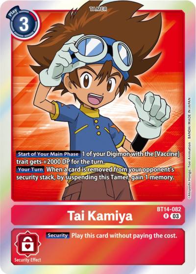 Tai Kamiya BT14-082 R Blast Ace Digimon card