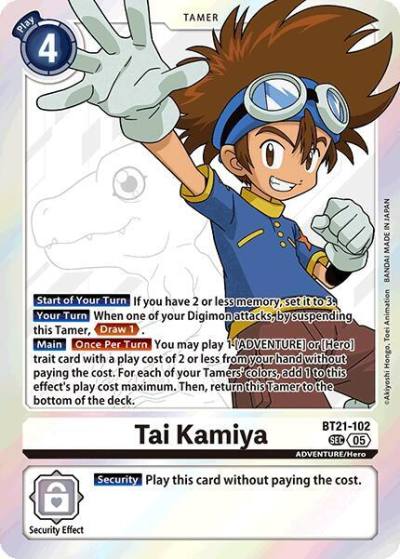 Tai Kamiya BT21-102 SEC World Convergence Digimon card