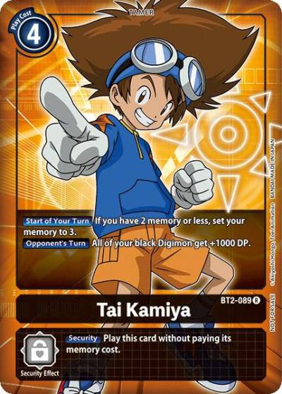 Tai Kamiya Box Topper Foil BT2-089 R Release Special Booster 1.0 Digimon card