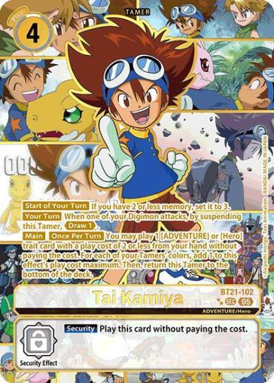 Tai Kamiya Rare Pull BT21-102 SEC World Convergence Digimon card